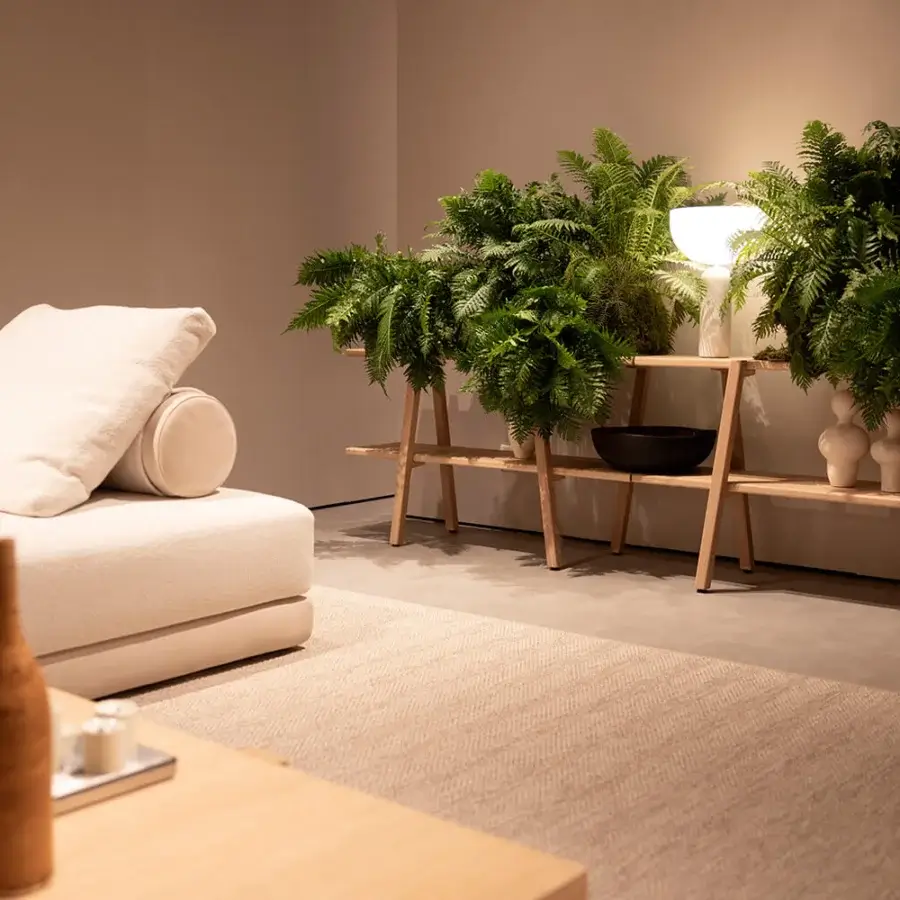 Distinguished Verzelloni Lands daybed in off-white woven fabric with a recessed black lacquered beech wood frame