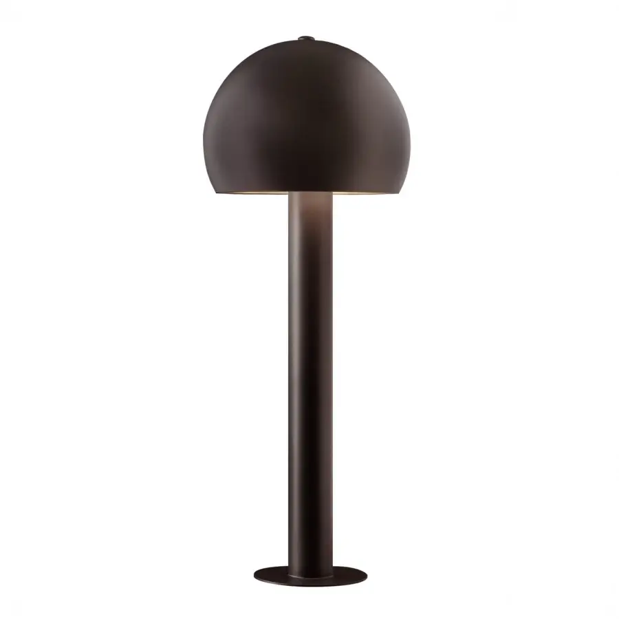 Superior Oluce Otto floor lamp crafted in metal with a matte, dark brownish finish and adjustable illumination