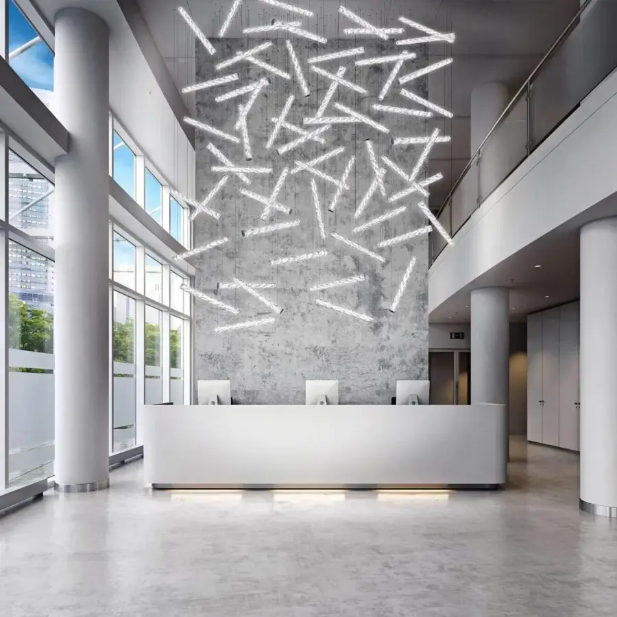 Captivating Slamp Hugo architectural suspension lamp in white Lentiflex® material with a glossy finish