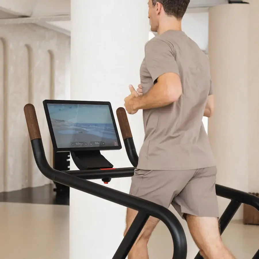 Superior NOHRD Citius treadmill crafted from steel and light-toned wood veneer with a smooth satin finish