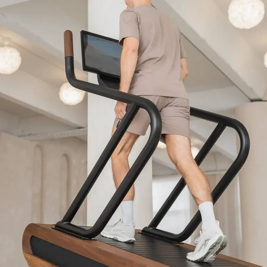 Distinguished NOHRD Citius treadmill crafted from fine wood with a satin finish and supported by a black metal frame