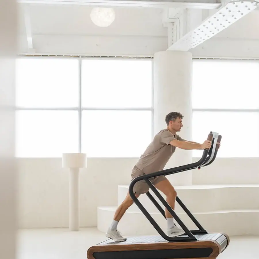 Distinguished NOHRD Citius treadmill crafted with fine woods and precision-engineered metal components with a satin finish