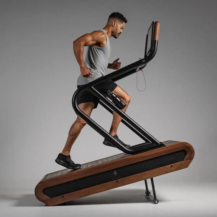Distinguished NOHRD Citius treadmill crafted from fine woods and precision-engineered metal with a smooth satin finish