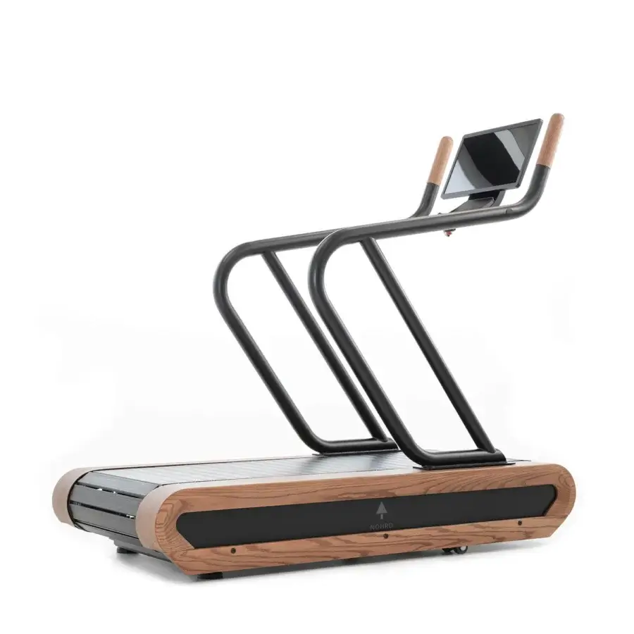 Distinguished NOHRD Citius treadmill crafted with fine woods and precision-engineered metal components in satin finish