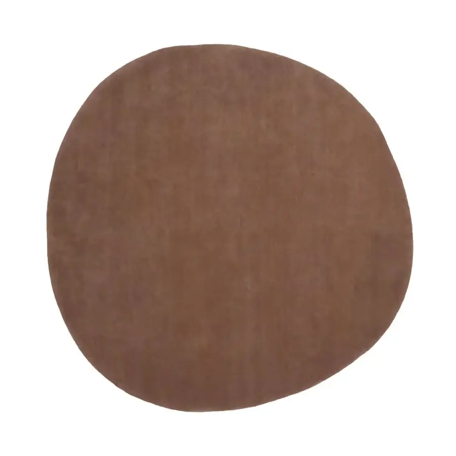 Distinguished Amini Ciclopi-Roccia rug crafted in earthy brown pure organic wool with hand-washed carved technique