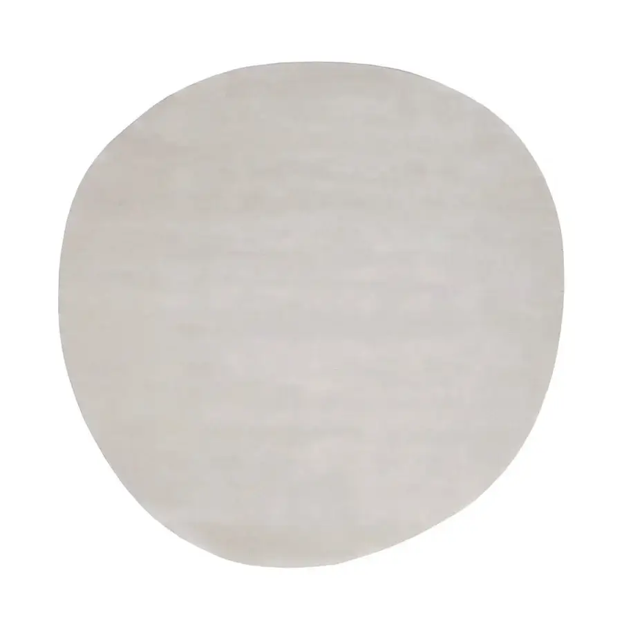 Distinguished Amini Ciclopi-Roccia rug hand-knotted in neutral beige pure organic wool with hand-washed carved artistry