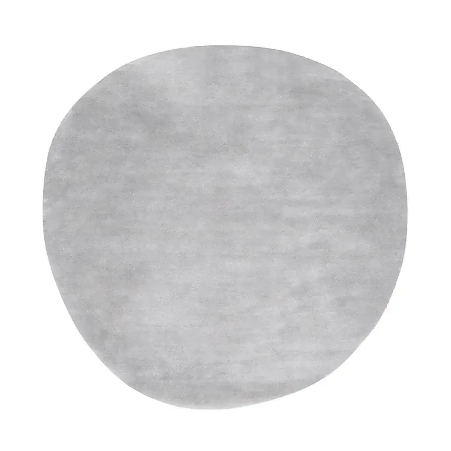Distinguished Amini Ciclopi-Roccia rug hand-knotted in neutral gray pure organic wool with a hand-washed carved finish
