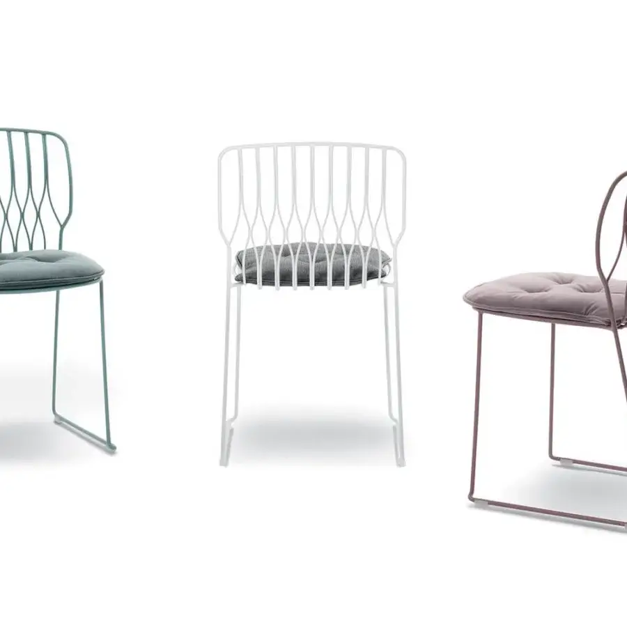 Exceptional Bontempi Freak chair with teal metal framing and grey-green textile cushioning, built with a smooth finish