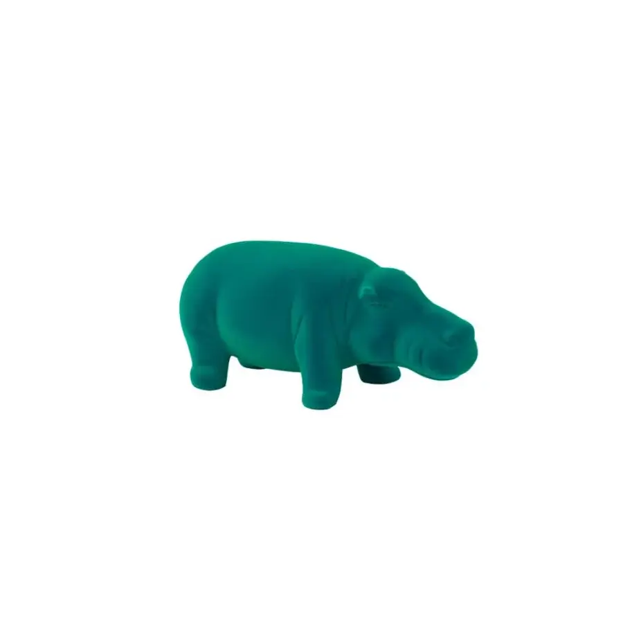 Distinguished Adriani e Rossi Hippo Velvet Sculpture ceramic animal crafted with sumptuous velvet and matte finish