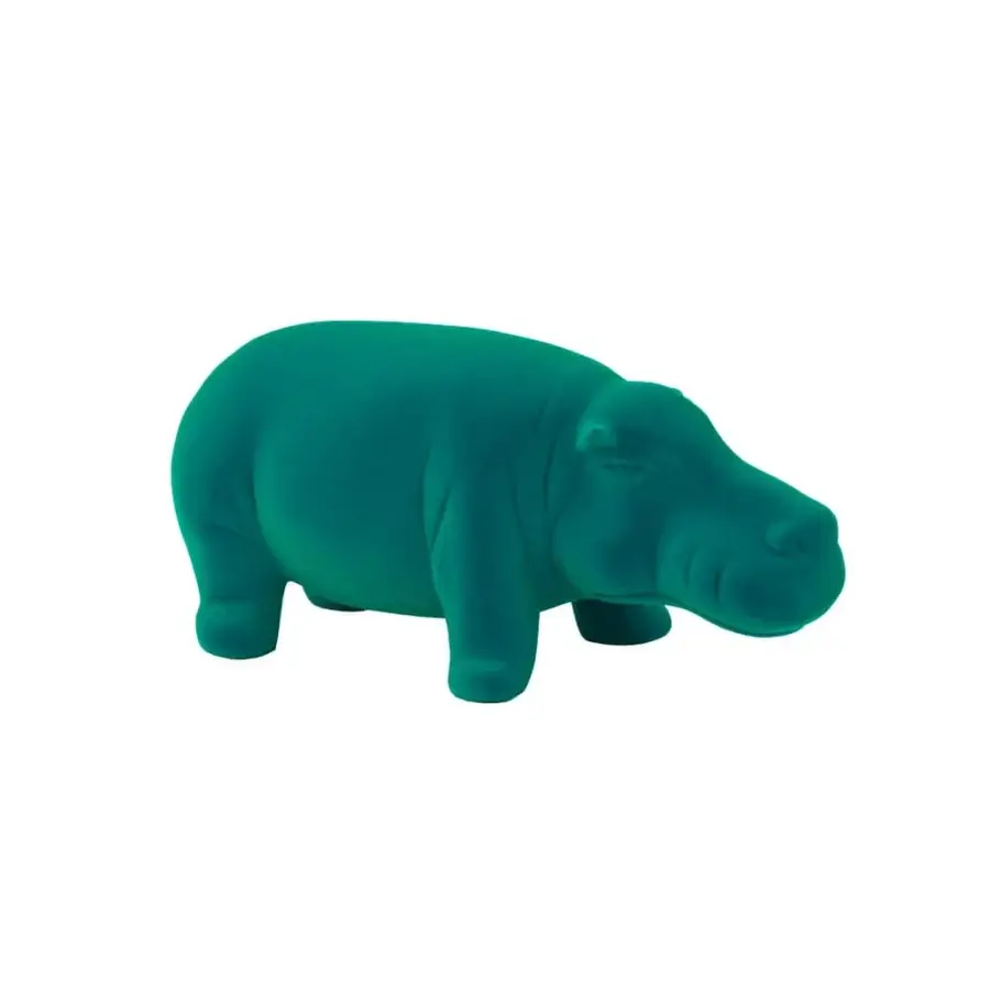 Exceptional Adriani e Rossi Hippo Velvet Sculpture ceramic animal crafted with lavish velvet and soft matte finish