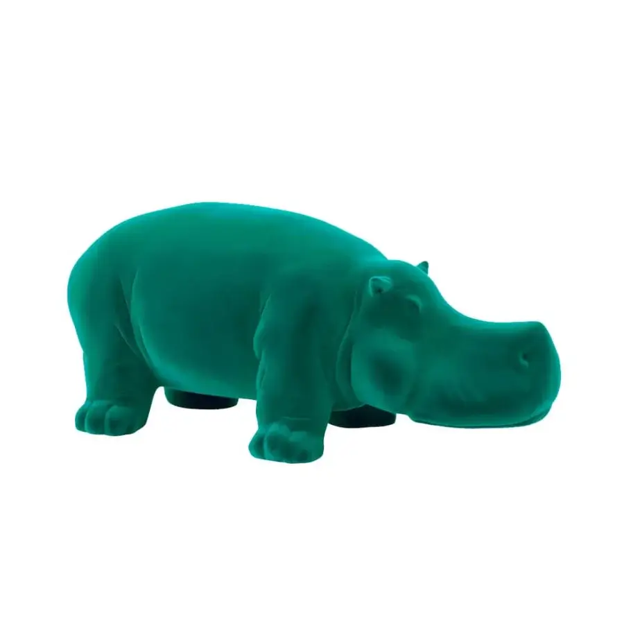 Superior Adriani e Rossi Hippo Velvet Sculpture ceramic animal crafted with plush velvet and matte finish