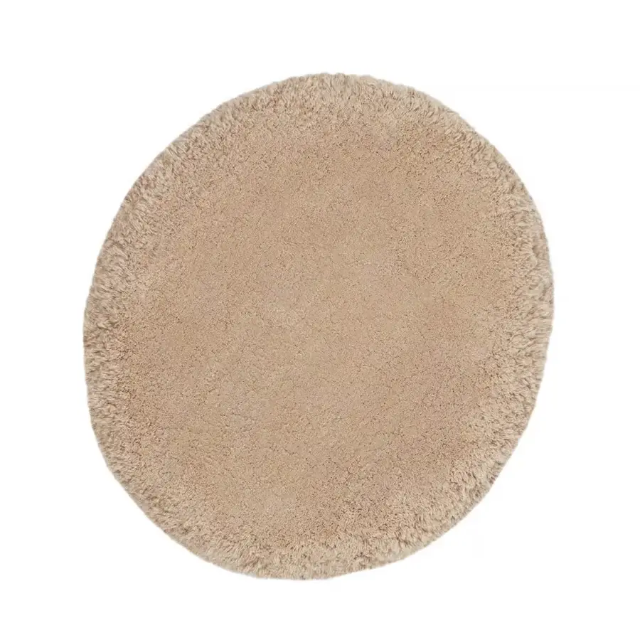 Exceptional Amini Ciclopi-Isola rug hand-knotted with pure organic wool in a neutral beige palette and carved finish