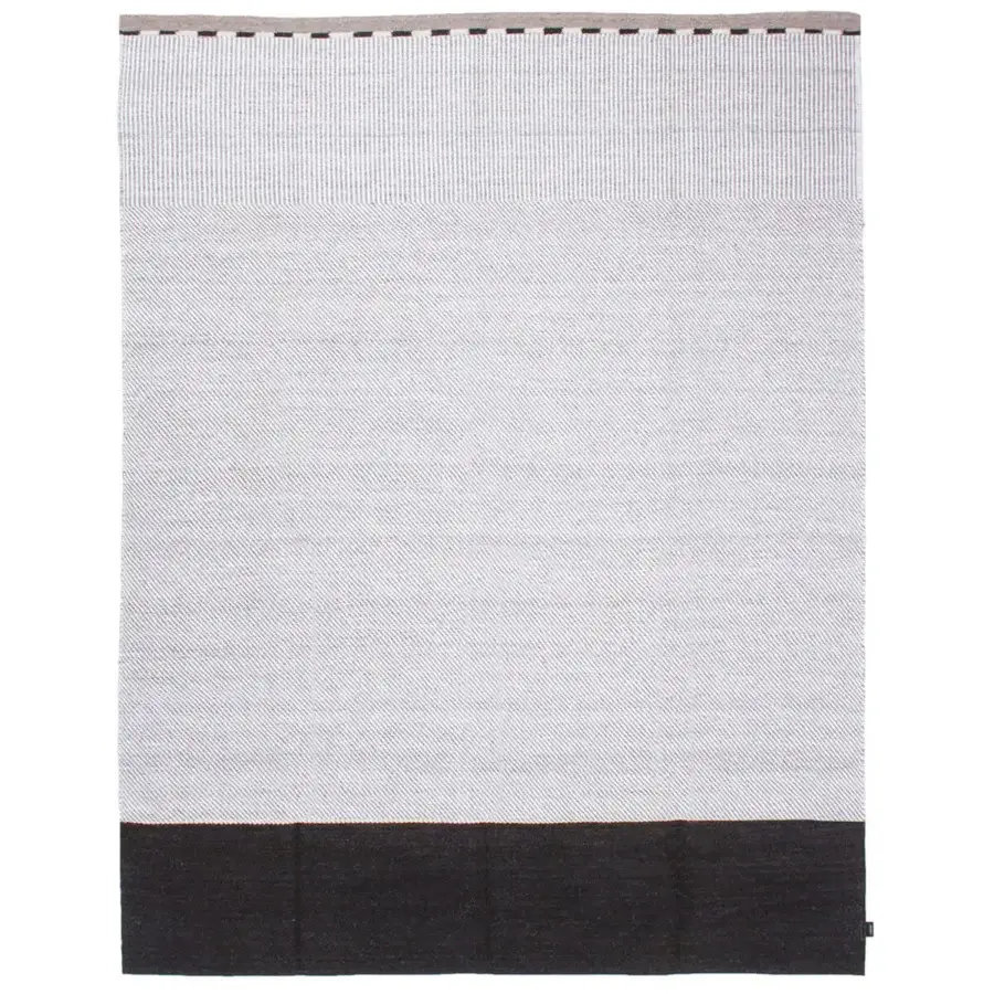Lavish Amini Khilim rug hand-woven from pure wool in India with geometric texture and refined color palette finished with a hand-washed technique