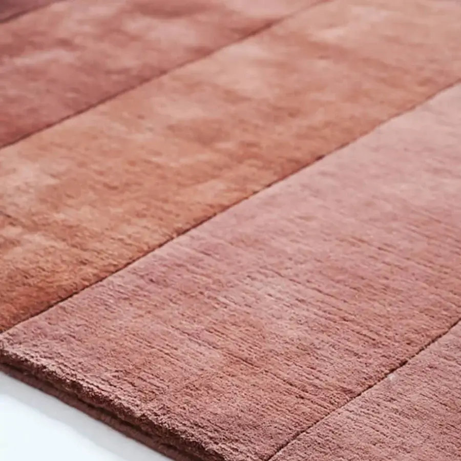 Distinguished Amini RD Braque rug hand-knotted in New Zealand wool with layered striated terracotta tones and meticulous finish