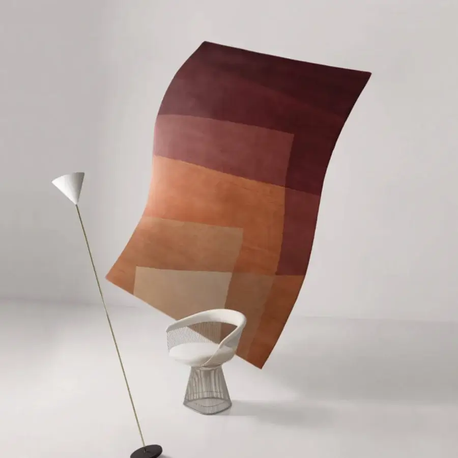 Distinguished Amini RD Shade rug crafted in India with wool and silk exhibiting a hand-washed surface and abstract gradient tones