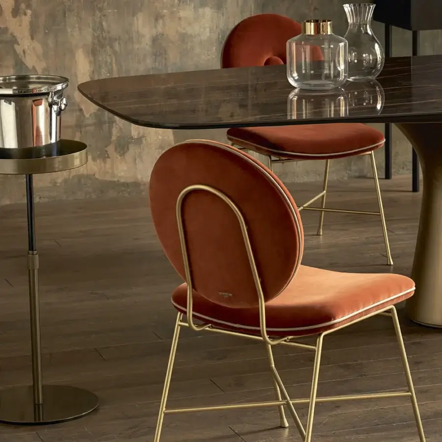 Exceptional Bontempi Lift side table crafted in metal with satin gold finish embodying Italian luxury