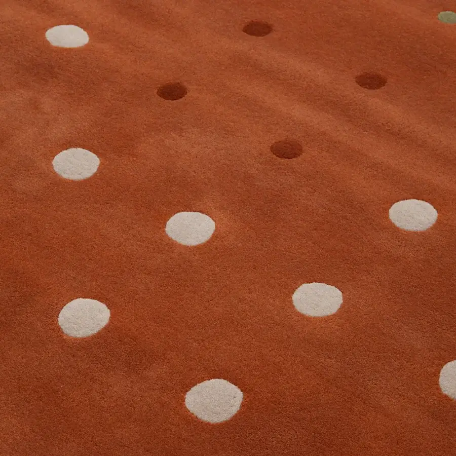 Superior Amini JC-1 Bubbles rug with circular motifs hand-tufted in New Zealand wool with carved pile