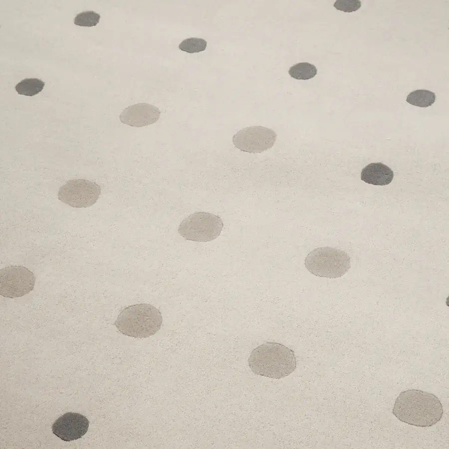 Superior Amini JC-1 Bubbles rug with circular patterns hand-tufted in New Zealand wool with a carved wool pile finish