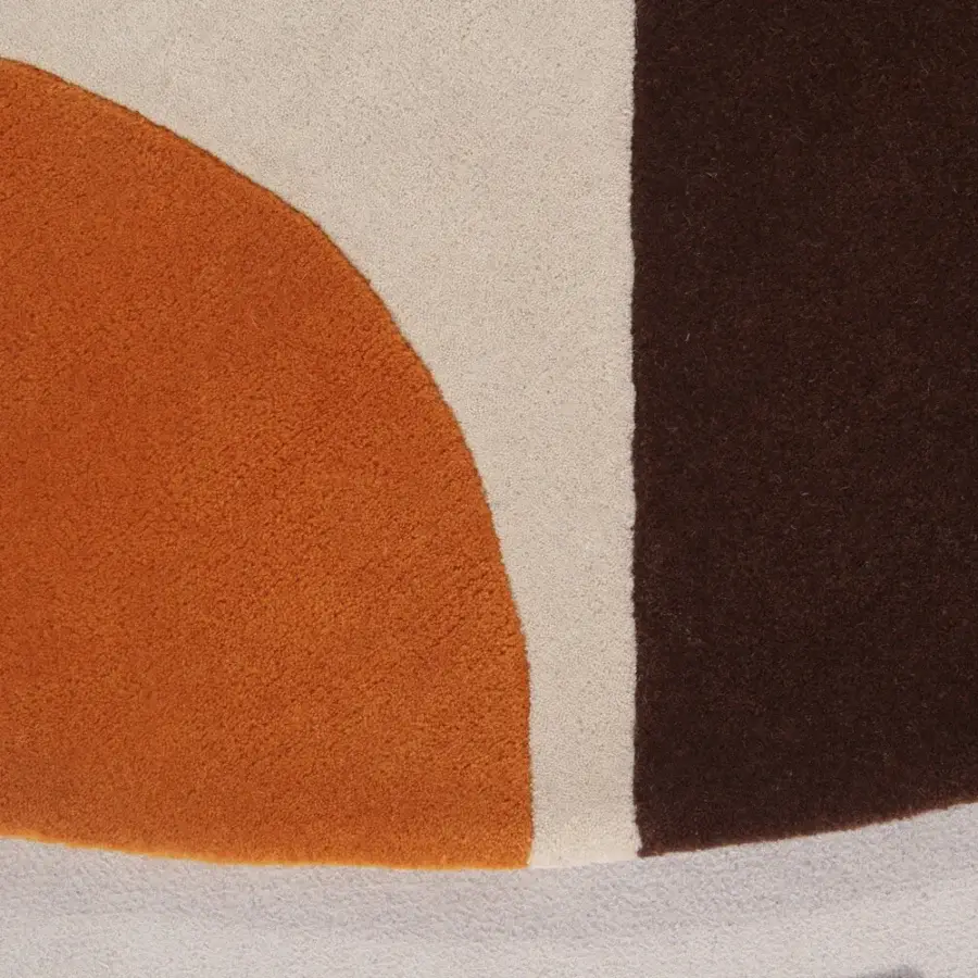 Sophisticated Amini JC-7 Isola rug with abstract color blocking in wool and hand-washed, carved pile