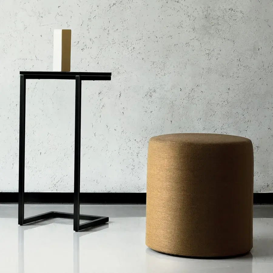 Distinguished Bontempi Tower side table crafted in metal with matte black finish embodies refined Italian design and architectural form