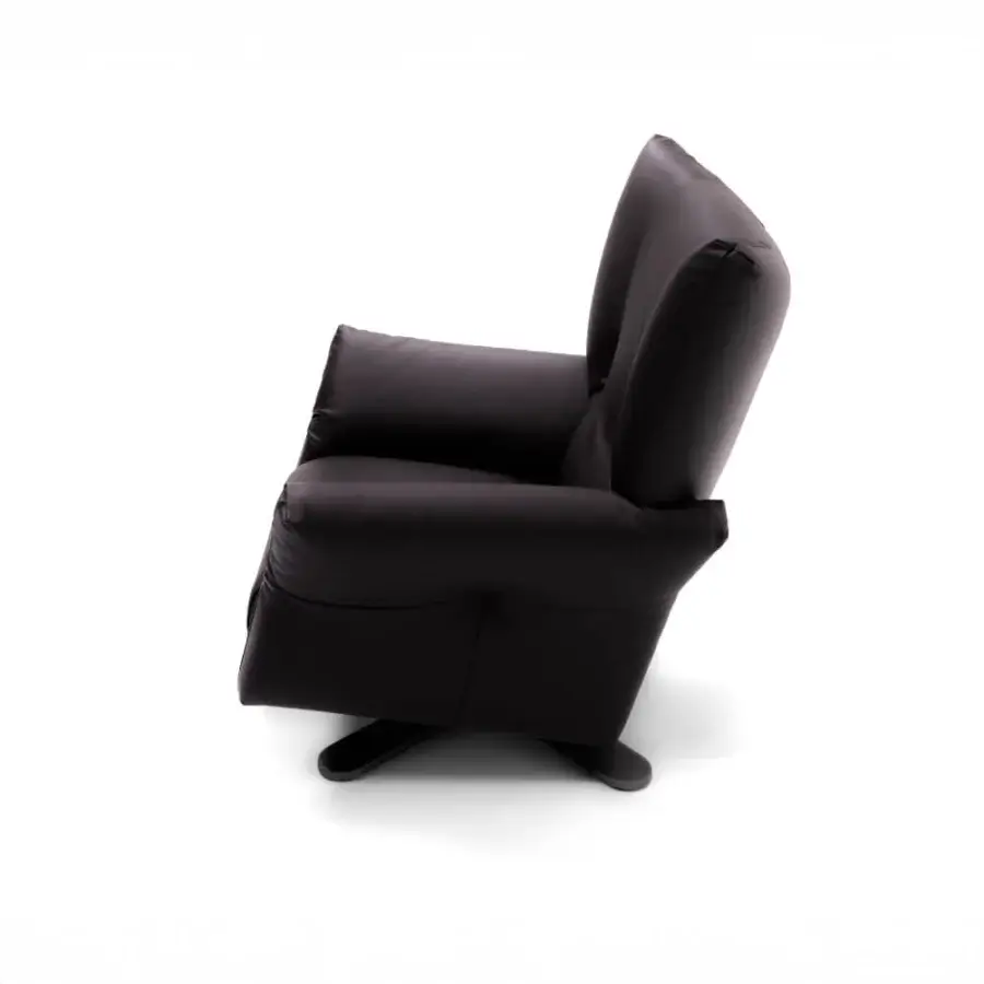 Distinguished Egoitaliano Diplomatico lounge chair crafted in dark brown leather-like material with a slightly glossy finish