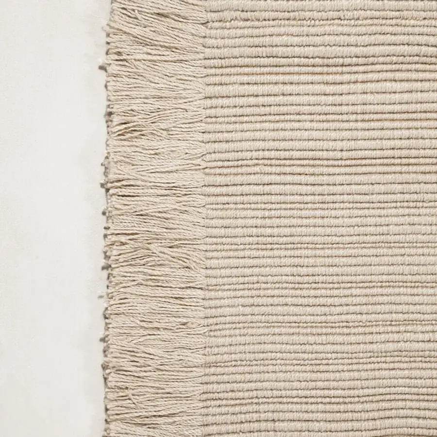 Superior Amini Pierre rug crafted from recycled PET with a champagne hue and textured ribbed finish