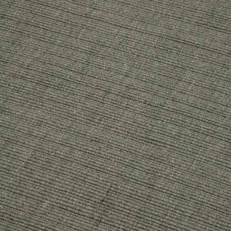 Exceptional Amini Pierre rug hand-woven in India from recycled PET with a heavily textured, hand-clipped finish in earthy gray-green tones