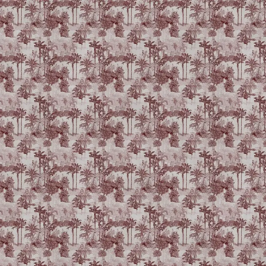 Elegant Adriani e Rossi Drawn Palms Wallpaper with reddish-brown palm trees against pale beige, crafted with a soft-touch finish