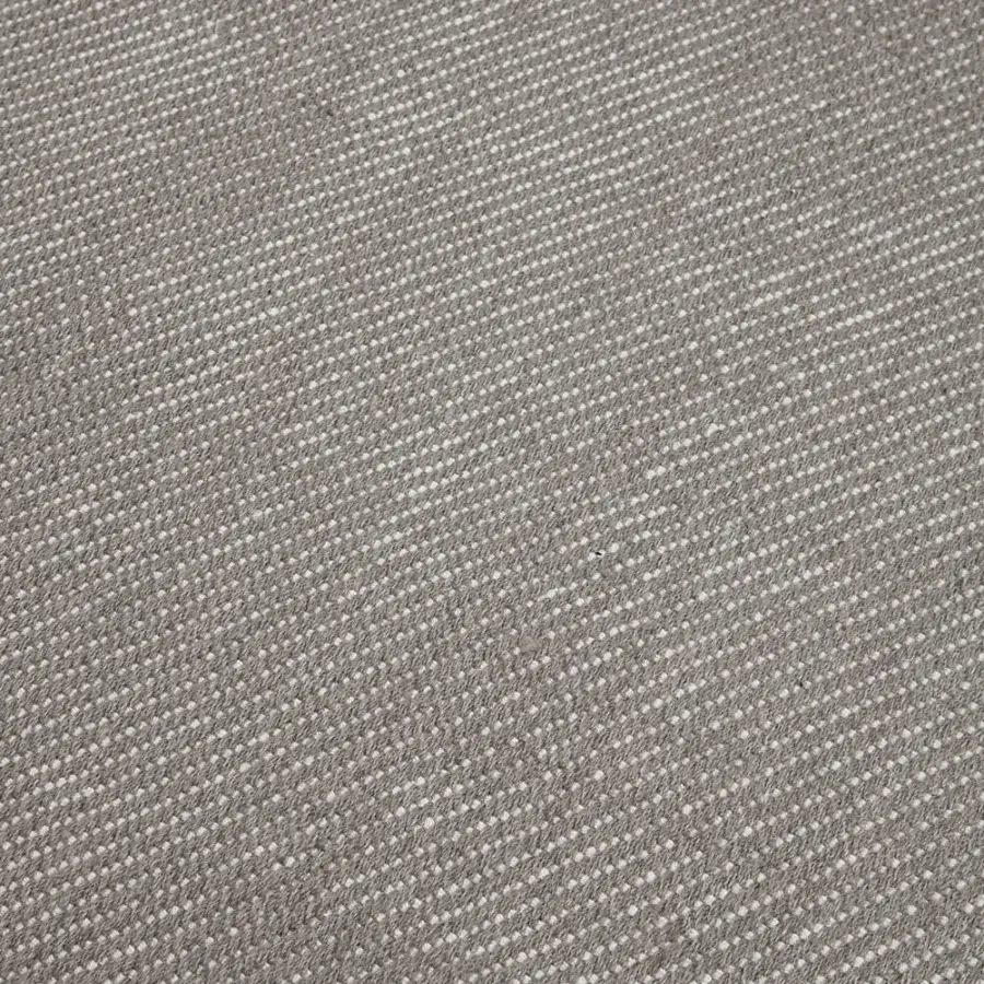 Superior Amini Sesame rug crafted in heathered taupe and coral from recycled PET with hand clipping