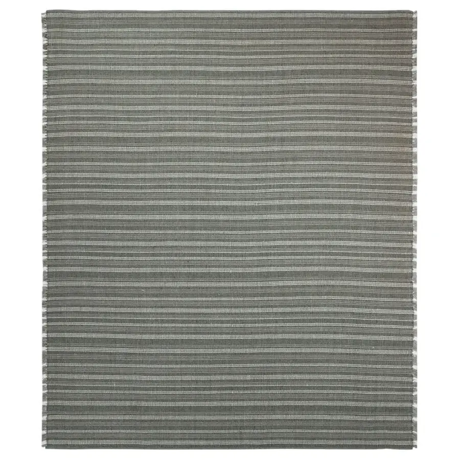 Superior Amini Prune rug hand-woven from recycled PET in muted charcoal and coral tones with hand-clipped edges