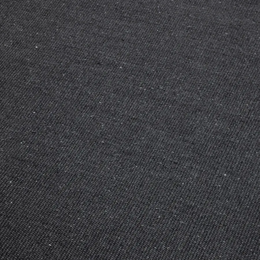 Exceptional Amini Coco rug crafted from recycled PET in dark gray with heathered tones and hand clipping