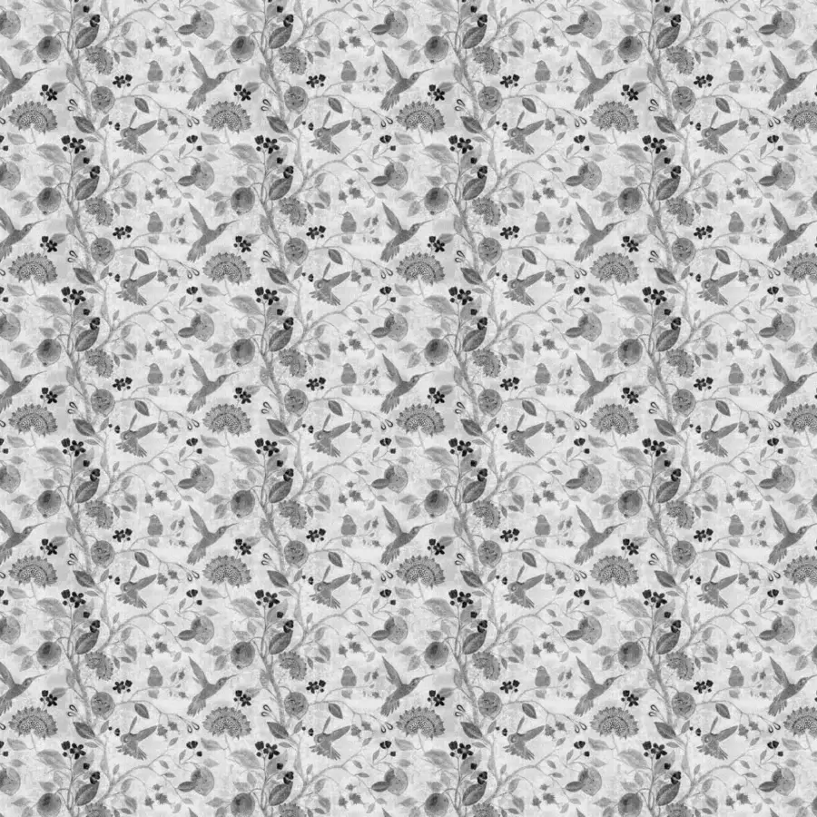 Superior Adriani e Rossi Lemon House wallpaper with gray and white botanical motifs printed on fiberglass for lasting quality