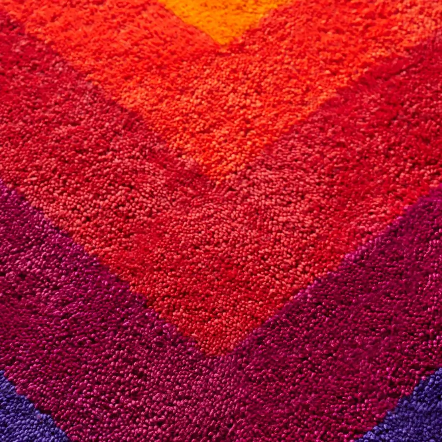 Exceptional Amini Romantica-Square rug hand-tufted in New Zealand wool with a carved texture and vibrant gradient design