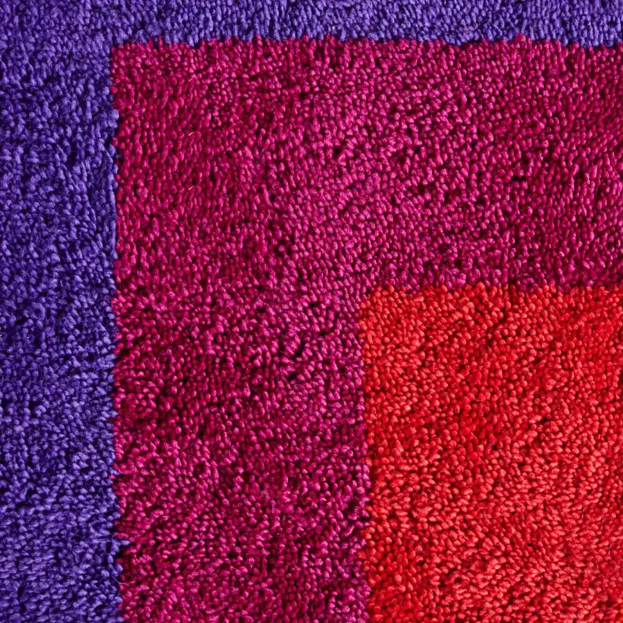 Superior Amini Romantica-Square rug hand-tufted in New Zealand wool with vibrant geometric color blocking and a carved finish
