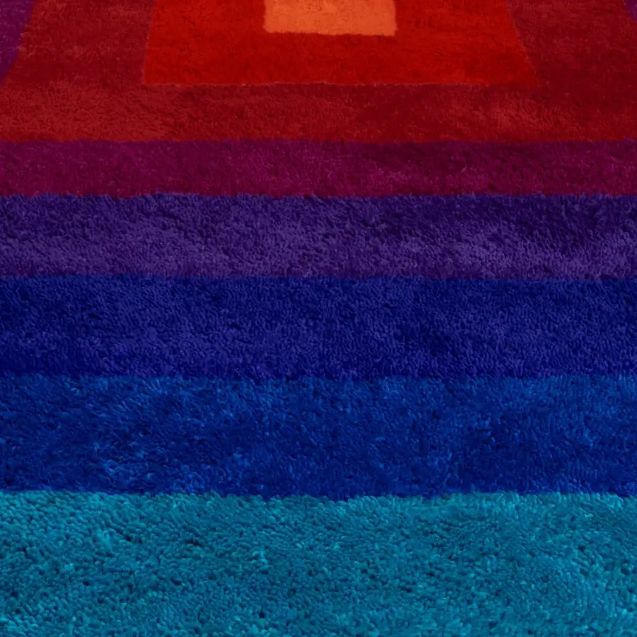 Distinguished Amini Romantica-Square rug hand-tufted in New Zealand wool with vibrant color blocking and a hand-washed finish