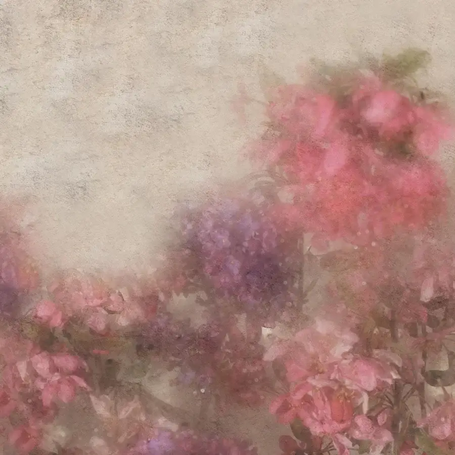 Superior Adriani e Rossi Souvenir wallpaper with abstract floral design in muted pink and purple fiberglass construction
