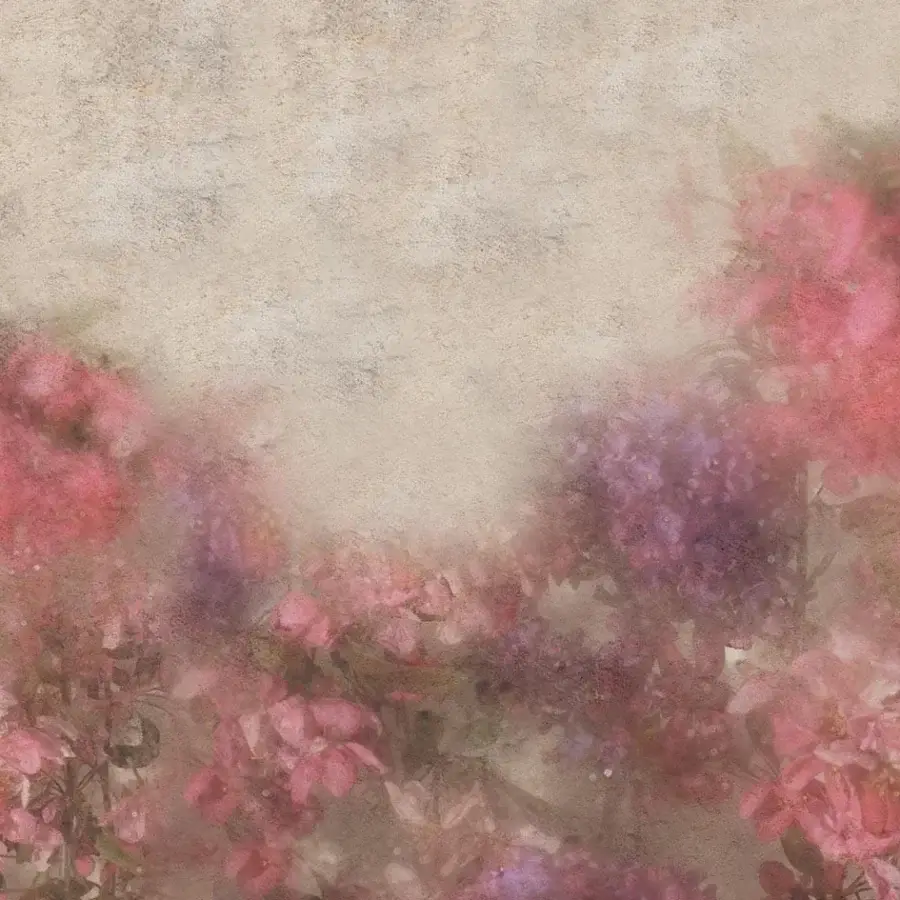 Superior Adriani e Rossi Souvenir wallpaper with muted pink and purple floral motifs on paper-based substrate and soft-touch finish