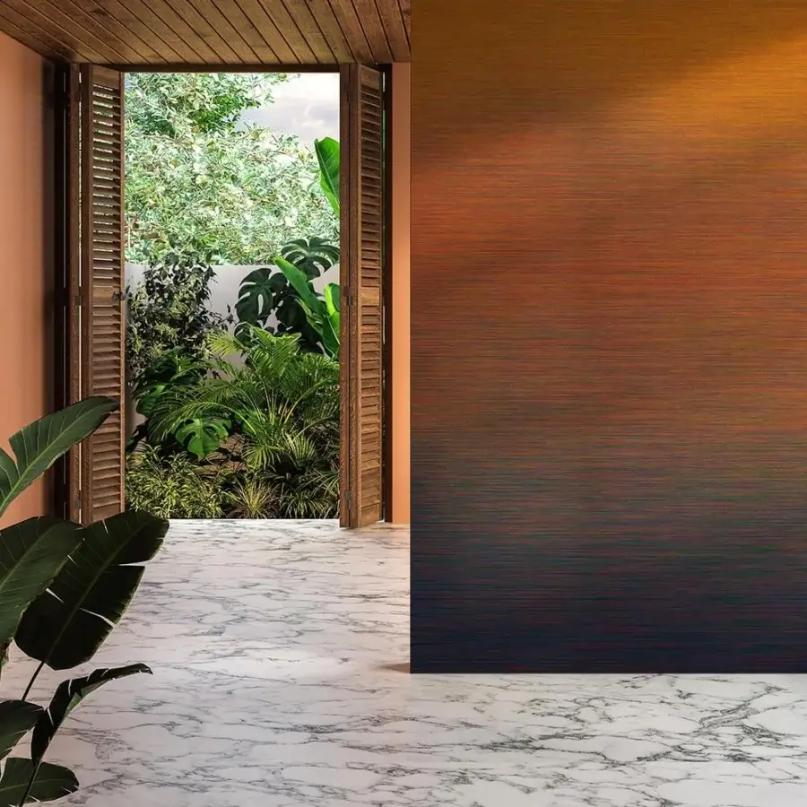 Superior Adriani e Rossi Nuance Herm wallpaper with a gradient design and textured effect crafted in Italy with customizable fiberglass base finishes