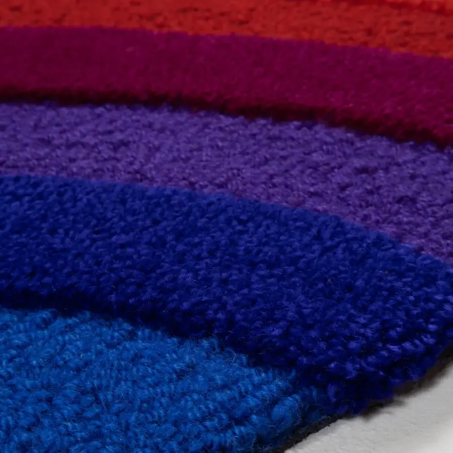 Exceptional Amini Domino rug crafted from New Zealand wool with a chromatic gradient and hand-washed carved texture