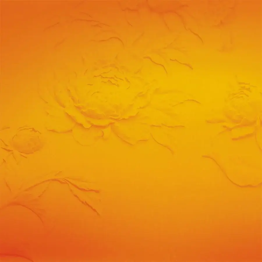 Exceptional Adriani e Rossi Full Grain Herm wallpaper with abstract floral design in warm ocher and embossed fiberglass base