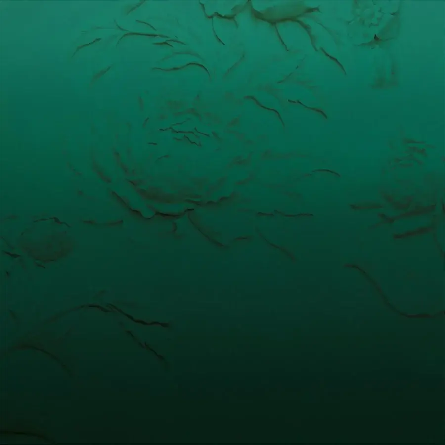 Elegant Adriani e Rossi Full Grain Herm wallpaper in deep teal with subtly textured fiberglass and organic floral shapes
