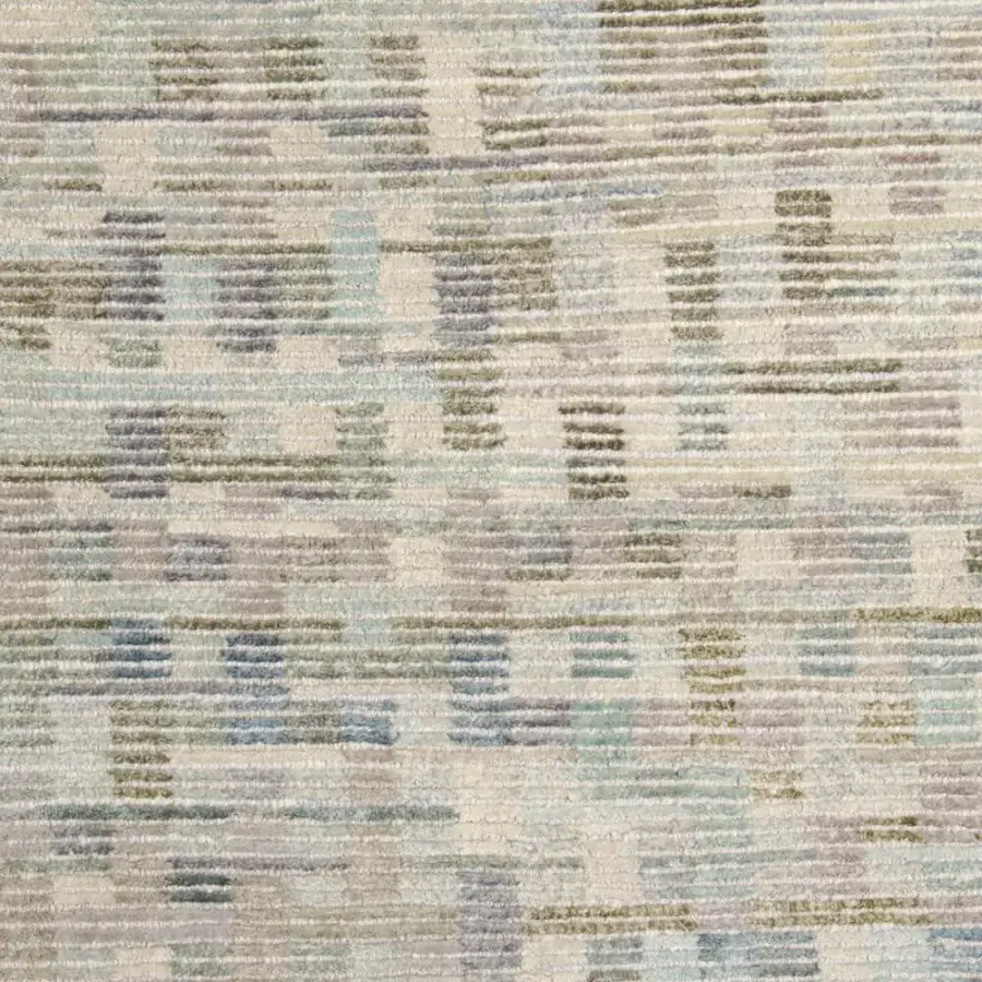 Distinguished Amini Lake rug hand-knotted in Nepal with a lustrous pure silk pile and subtle linear patterns