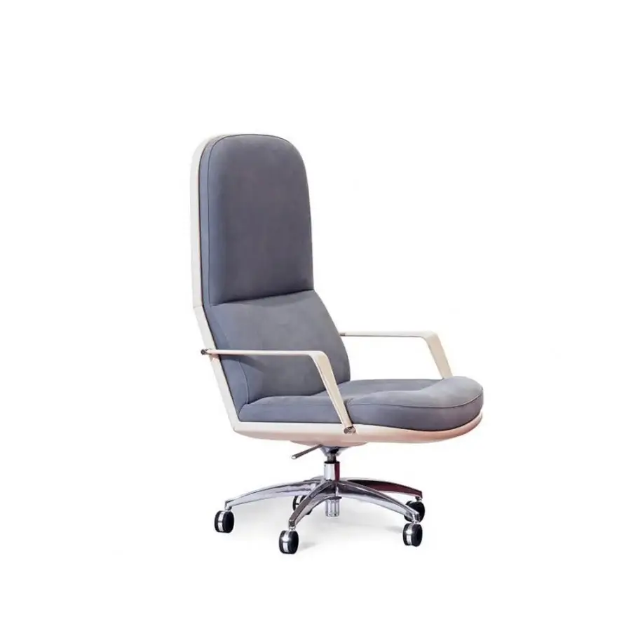 Distinguished Mascheroni Ingenium office armchair with luxurious leather upholstery and polished metal accents in a matte finish