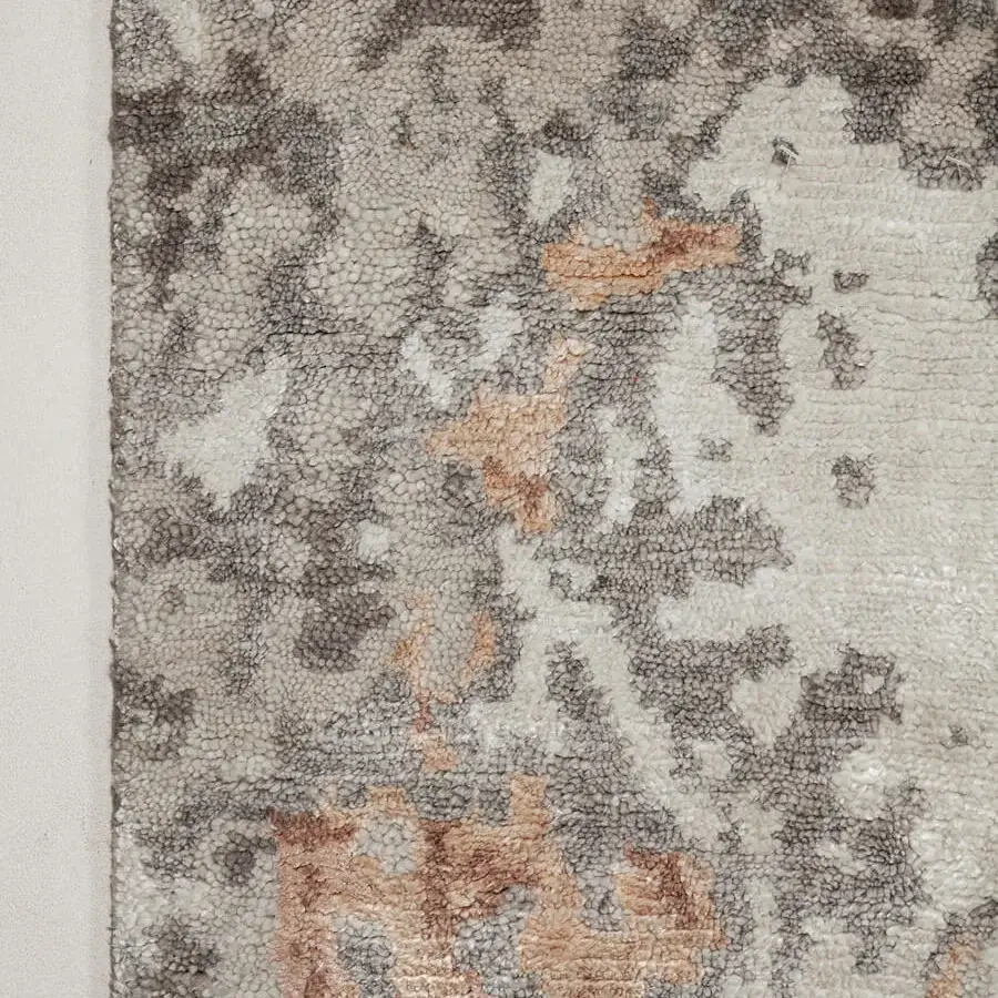 Lavish Amini Pangea Geo rug hand-knotted in wool and bamboo silk with subtle geological textures and hand washing