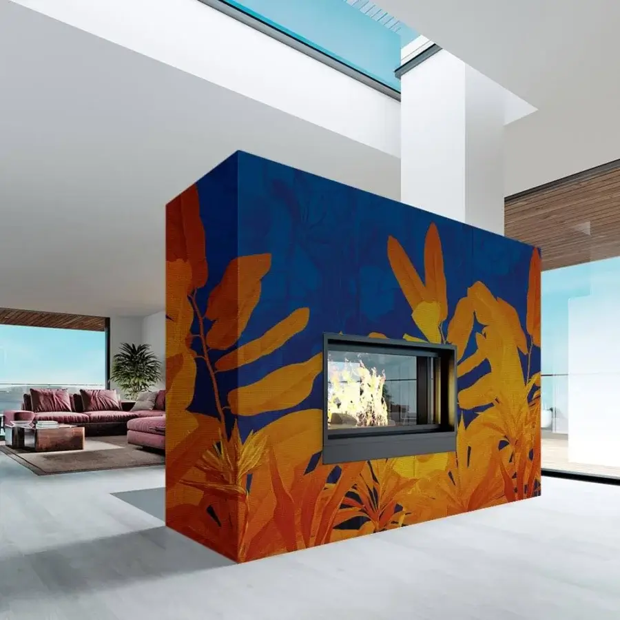 Superior Adriani e Rossi Tropicana Herm wallpaper with organic lines and vibrant orange fiberglass base with smooth coating