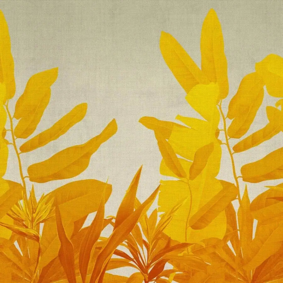 Exceptional Adriani e Rossi Tropicana Herm wallpaper with saturated yellow foliage and fiberglass base crafted with a textured finish
