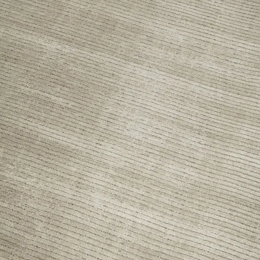 Distinguished Amini Twilight rug hand-loomed in Tibetan wool and natural silk with delicate striations and a pile loop cut finish
