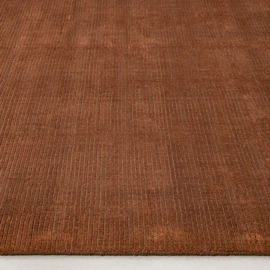 Superior Amini Twilight rug hand loomed in Tibetan wool and natural silk with a ribbed texture and matte finish