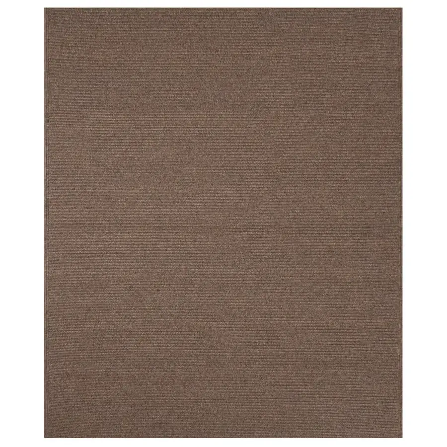 Distinguished Amini Plain rug hand-braided in India with terra-toned polypropylene, viscose, and polyester blend with hand clipping