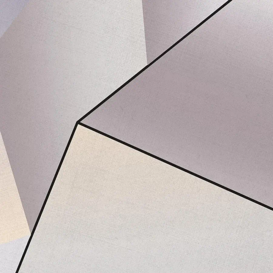Distinguished Adriani e Rossi Genius wallpaper with a contemporary geometric design in pale lavender and beige fiberglass with soft-touch finish